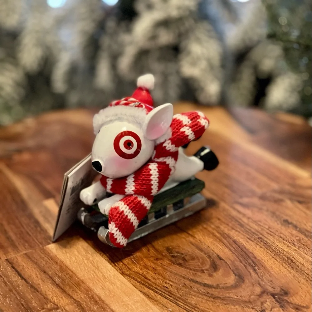 Target BULLSEYE Dog Ornament 2022 Sledding Dog Mascot Wondershop NWT